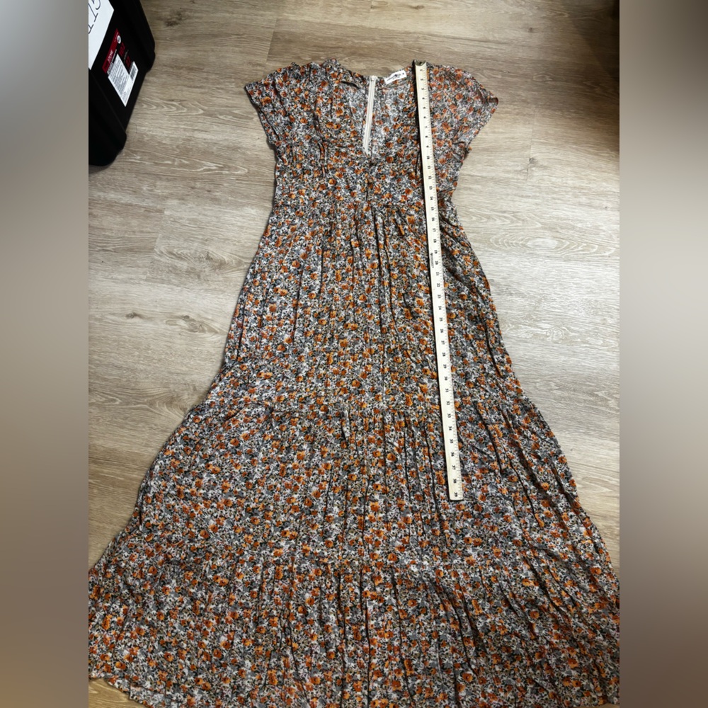 NATURAL LIFE Floral Maxi Dress - Orange and Green - Picture 4 of 6
